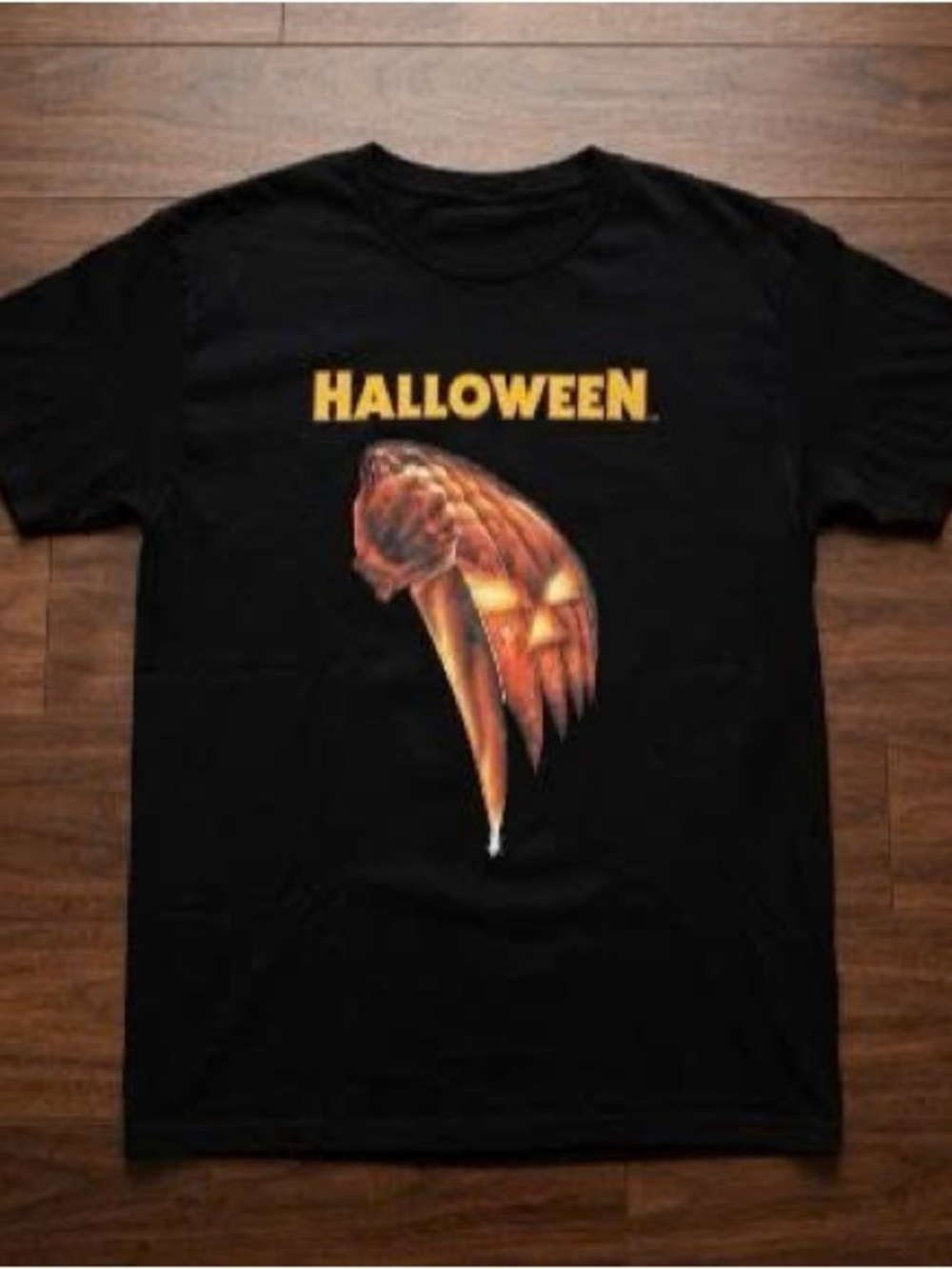 Short Sleeve Tee with Orange Halloween Graphic
